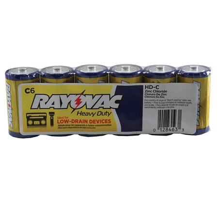 Rayovac Heavy Duty Industrial Batteries, C Size, 6PK